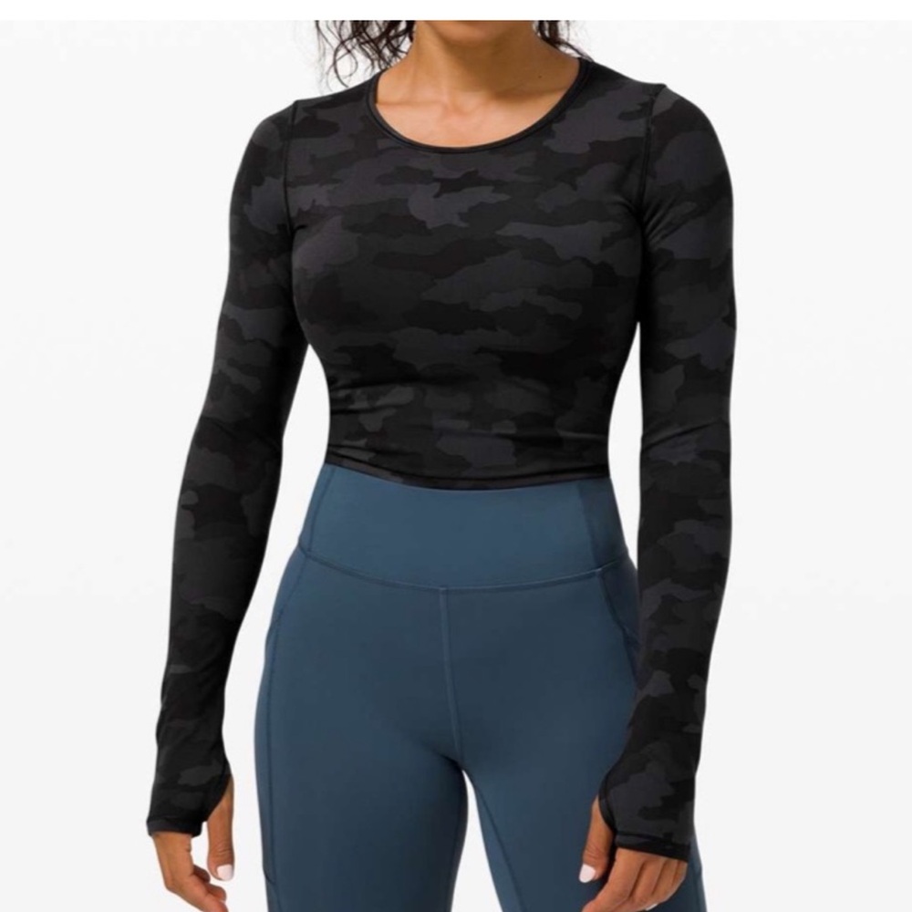 Lululemon Wunder Under Cropped Long Sleeve Shirt